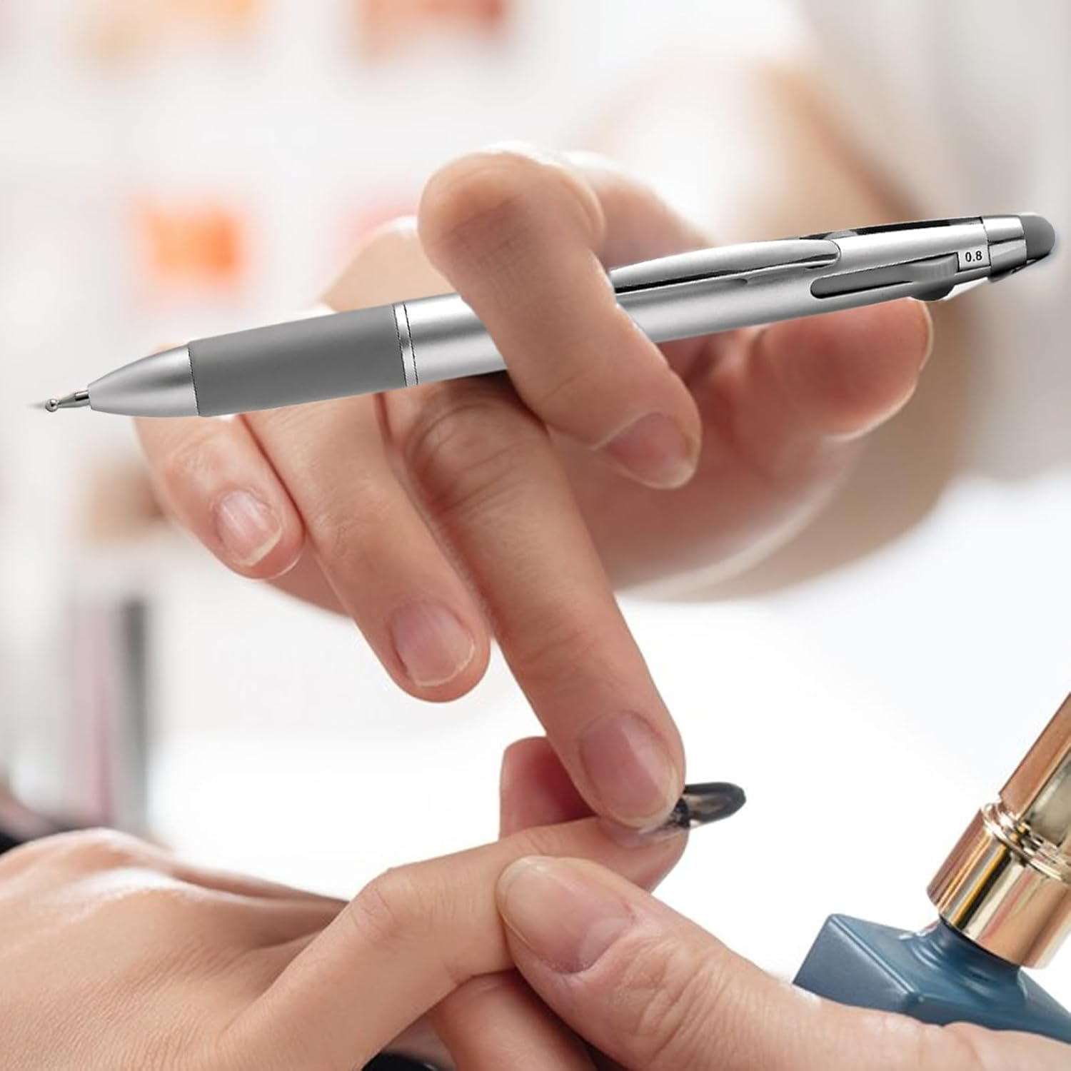 Nail Dotting Pen | Retractable Women'S Dotting Pen for Fingernail,Compact Nail Dot Paint Aid for School Traveling Business Trip Home image number 3