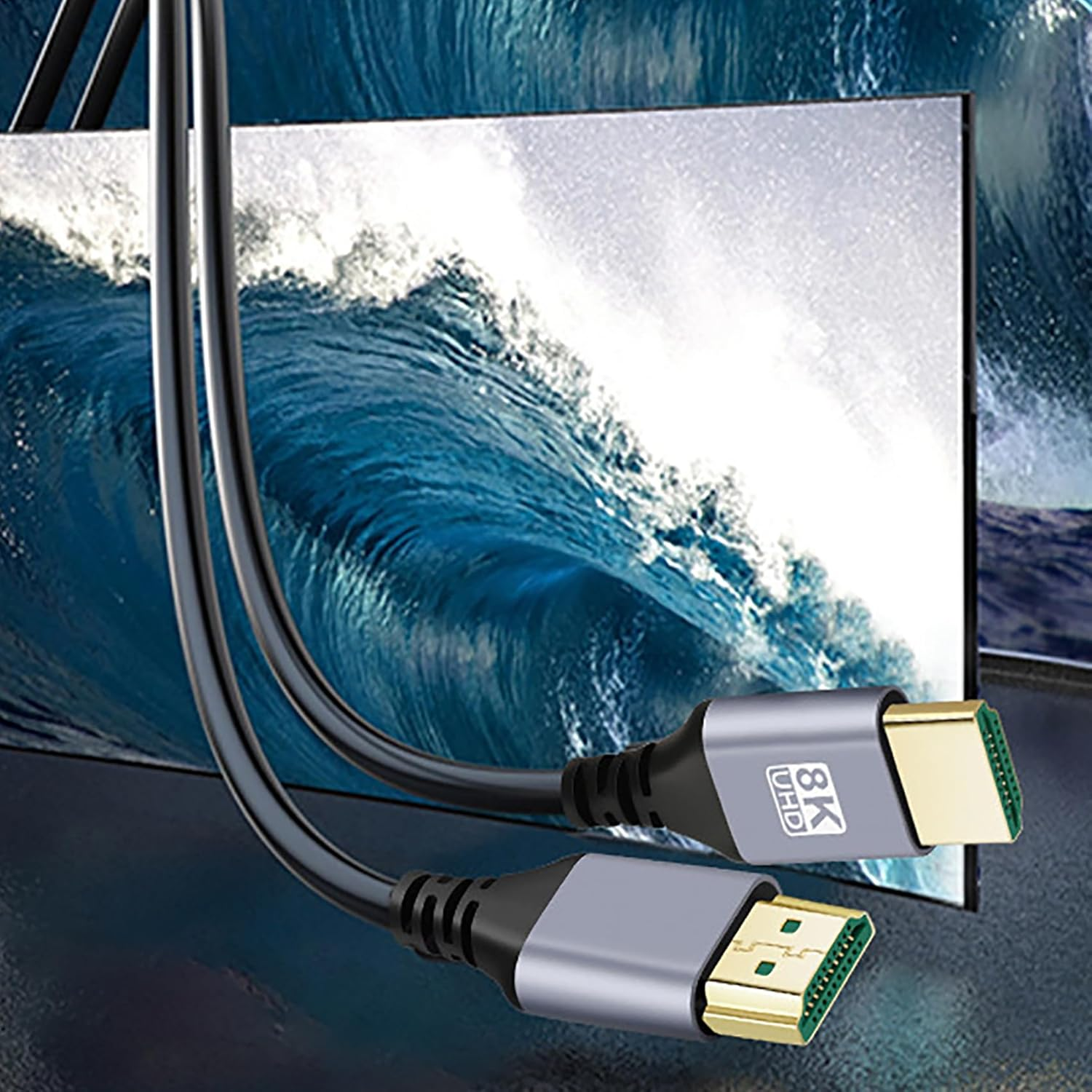 Tunghey Ultra Thin HDMI Cables, Slim & Flexible Soft 8K 4K HDMI to HDMI Cable (HDMI Cord) Support 4K@120Hz 8K@60Hz 48Gbps for Ro-Ku Tv/Hdtv/Ps5/Blu-Ray/Pc Monitor/Projector (0.5M) - 1M image number 3