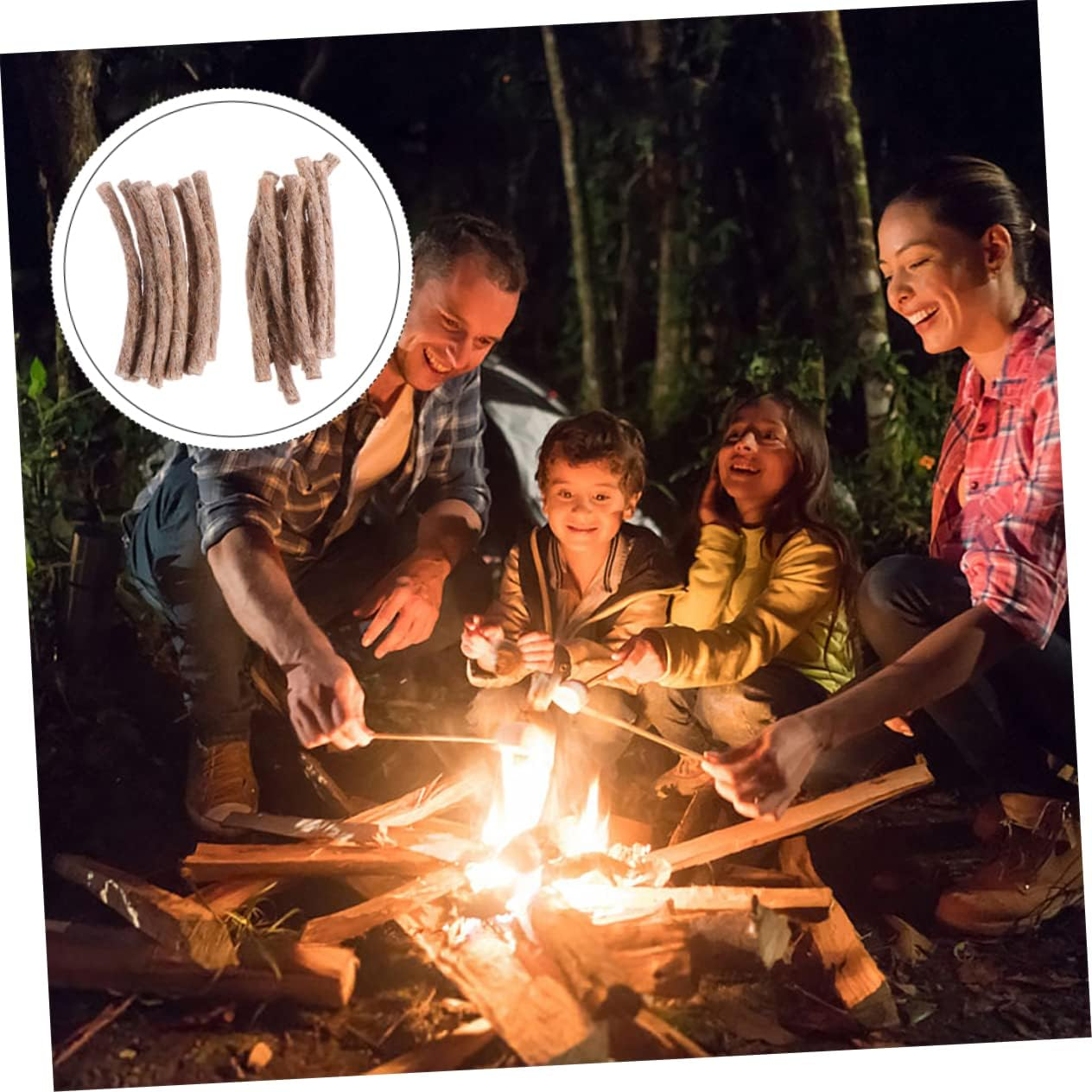 Anneome 60Pcs Outdoor Firelighter Camping Portable Starter Rope Wick Emergency Tool for Barbecues Signal Fires and More image number 4