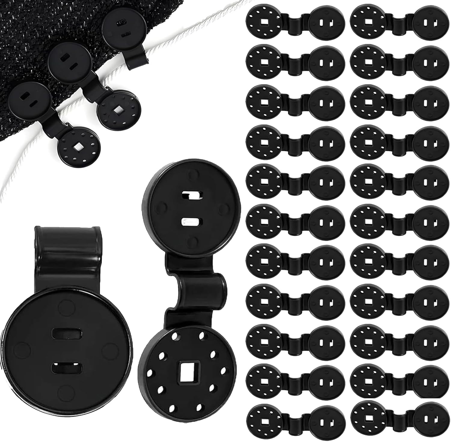 50PCS Shade Cloth Clips, Shade Cloth Heavy Duty Lock Grip,Shade Cloth Plastic Clips Windproof Awning, Greenhouse Shade Cloth Fix Clamp Tent Clips Accessory for Garden Netting Sun Shade Net (Black) image number 2