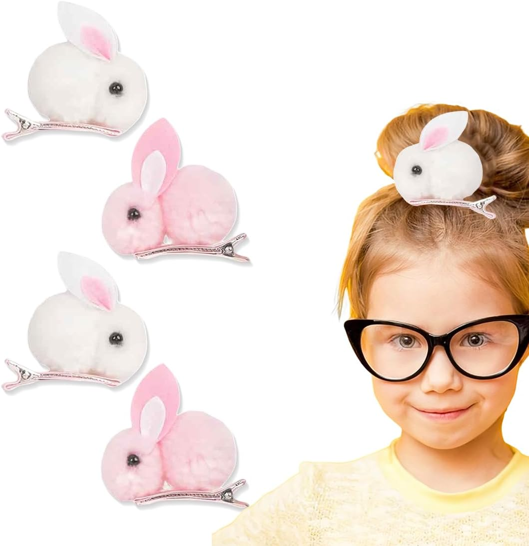 JEYORZY Pack of 4 Hair Clips Girls Cute Hair Clips for Girls Birthday, Hair Accessory for Children, the Easter Bunny image number 4