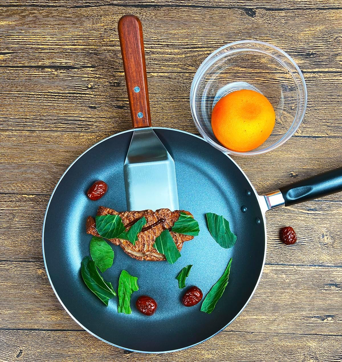 Metal Spatula for Cast Iron Skillet Grill Stainless Steel Spatula for Burger, Fish Turner Griddle Spatula, Spachulas Egg Flipper, Flat Top Metal Spatula for Cooking BBQ image number 3