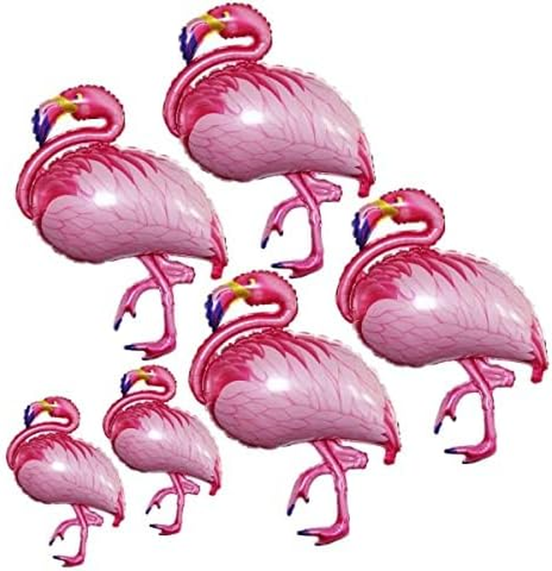 6 PCS Flamingo Foil Balloons, Luau Balloons, Hawaii Party Foil Balloons, Tropical Balloon Set for Summer Party Baby Shower Birthday Party Tropical Party Supplies image number 2