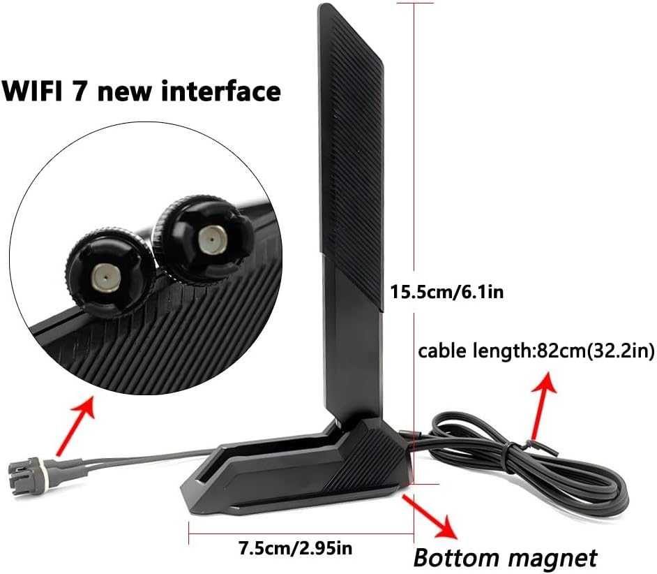 Gintai Wifi 7 Antenna Magnetic Base for Gigabyte Z890 B550M B860M X870 B650E B850 W790 B850I Z890I Z890M X870E PC Desktop Computer Gaming Motherboard image number 3