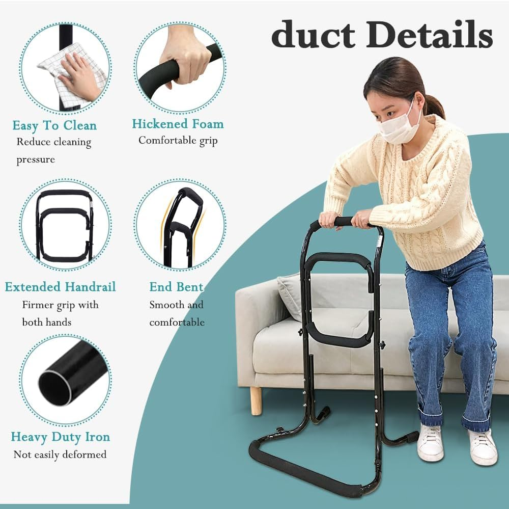 Chair Lift Assist Devices for Seniors Bed Side Rails for Elderly Adults Sit to Stand Lift Standing Aids Supports Grab Bar Help Patient Stand up & Mobility in Front of the Couch, Recliner Chair, Toilet image number 2