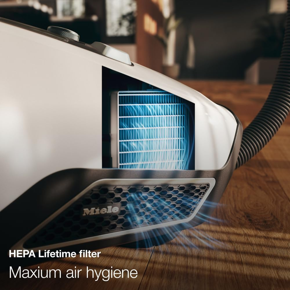 Miele Blizzard CX1 Cat & Dog Powerline Bagless Cylinder Vacuum Cleaner with HEPA Filter, 1100W Suction Power, Includes Universal Floorhead and Turbo Brush, Autumn Red image number 4