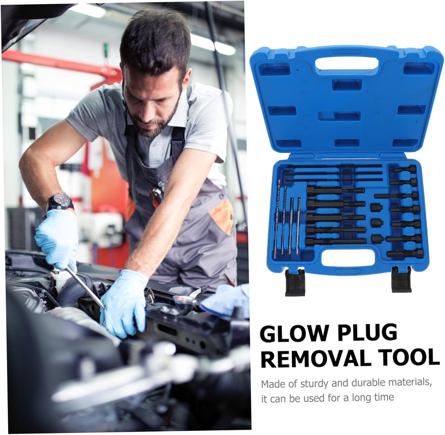 Anneome Glow Plug Repair Tool Kit with Extracting Tool Set for Car Glow Plug Electrode Thread Restoration Automotive Puller Equipment for Mechanics and Car Maintenance image number 5