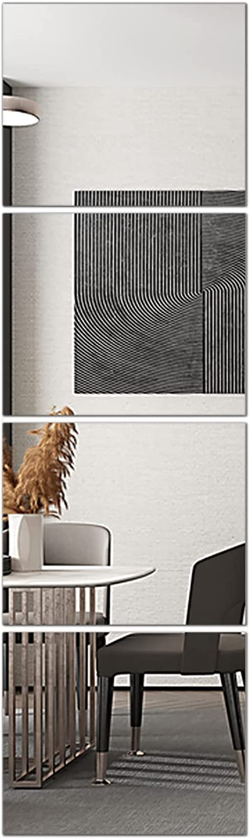 Delma Glass Full Length Wall Mirror Tiles, 14'' X 12'' X 4PCS, Frameless Full Body Mirror Tiles for Bedroom, Full Length Mirror Wall Mounted for Home Gym, Door (Glass - 14'' X 12'' X 0.1'' - 4PCS) image number 5