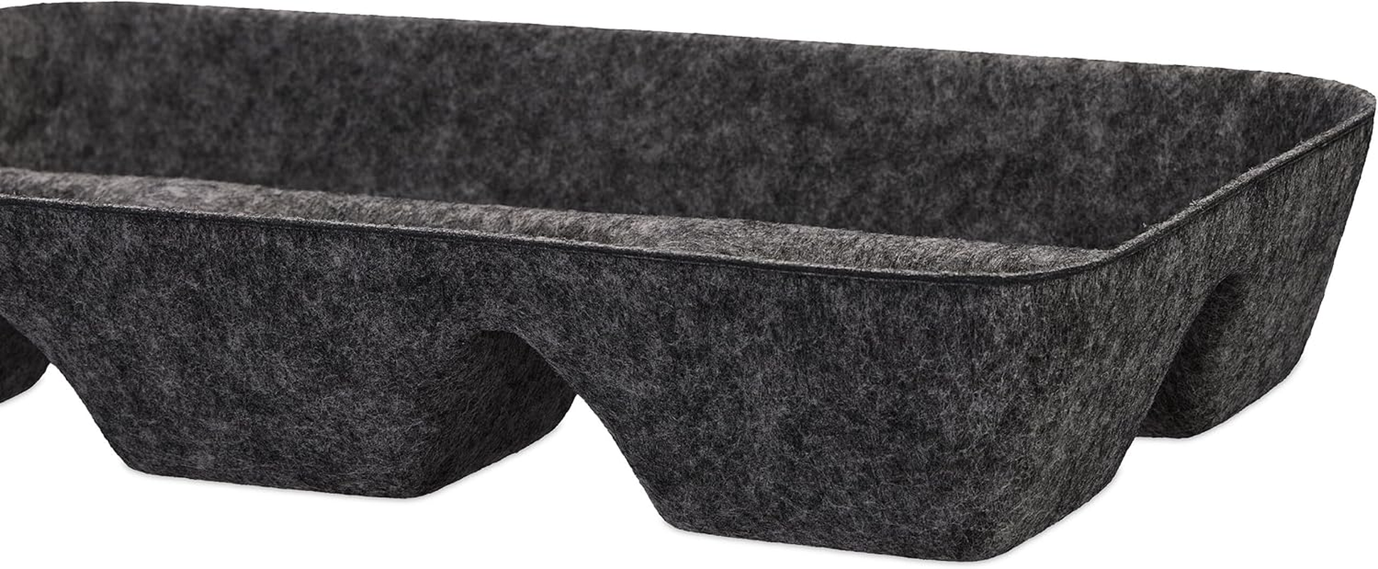 Relaxdays Felt Drawer Organiser, Desk Organiser System, HBT 5.5 X 29.5 X 19 Cm, 4 Compartments, Felt Basket, Dark Grey image number 2