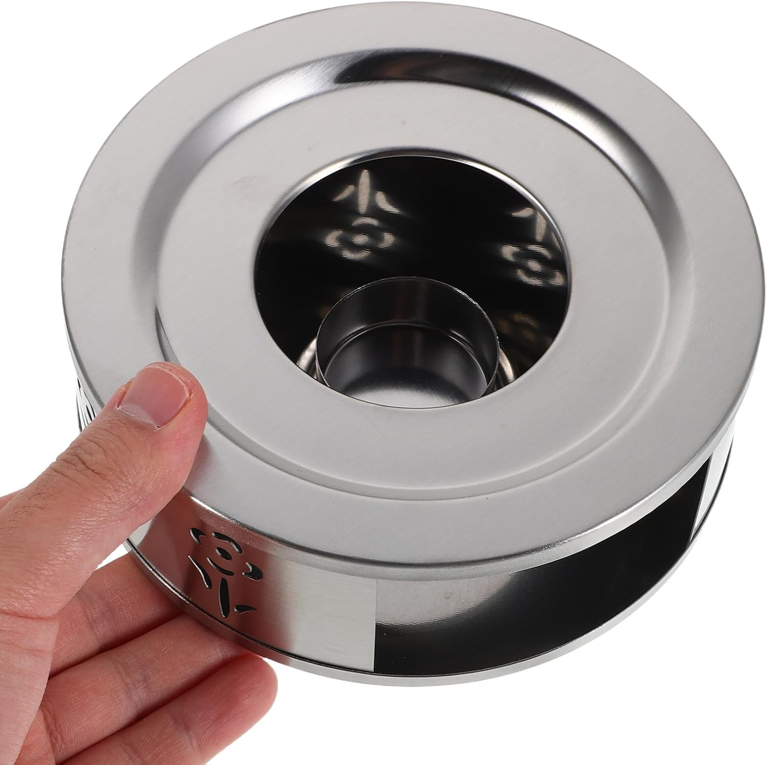 LIFKICH Stainless Steel Teapot Warmer with Charming Flower Design Quick Heating Base for Tea Coffee Milk Espresso Kettle Heater Suitable for Indoor Outdoor Use image number 1