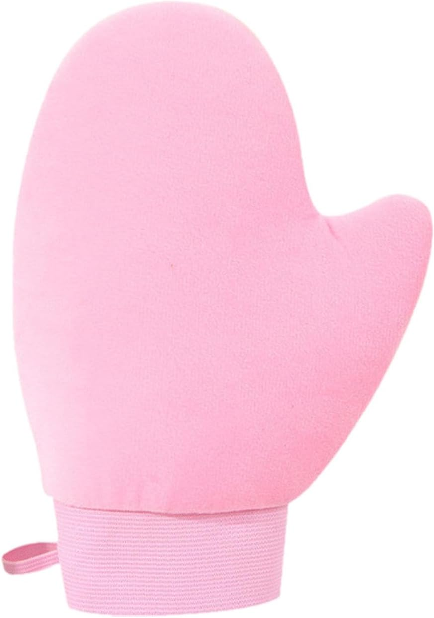 Oshhni Self Tanning Mitt, Sunless Tanning Glove, Elastic Cuff, Soft, Reusable, Self Mitt, Pink