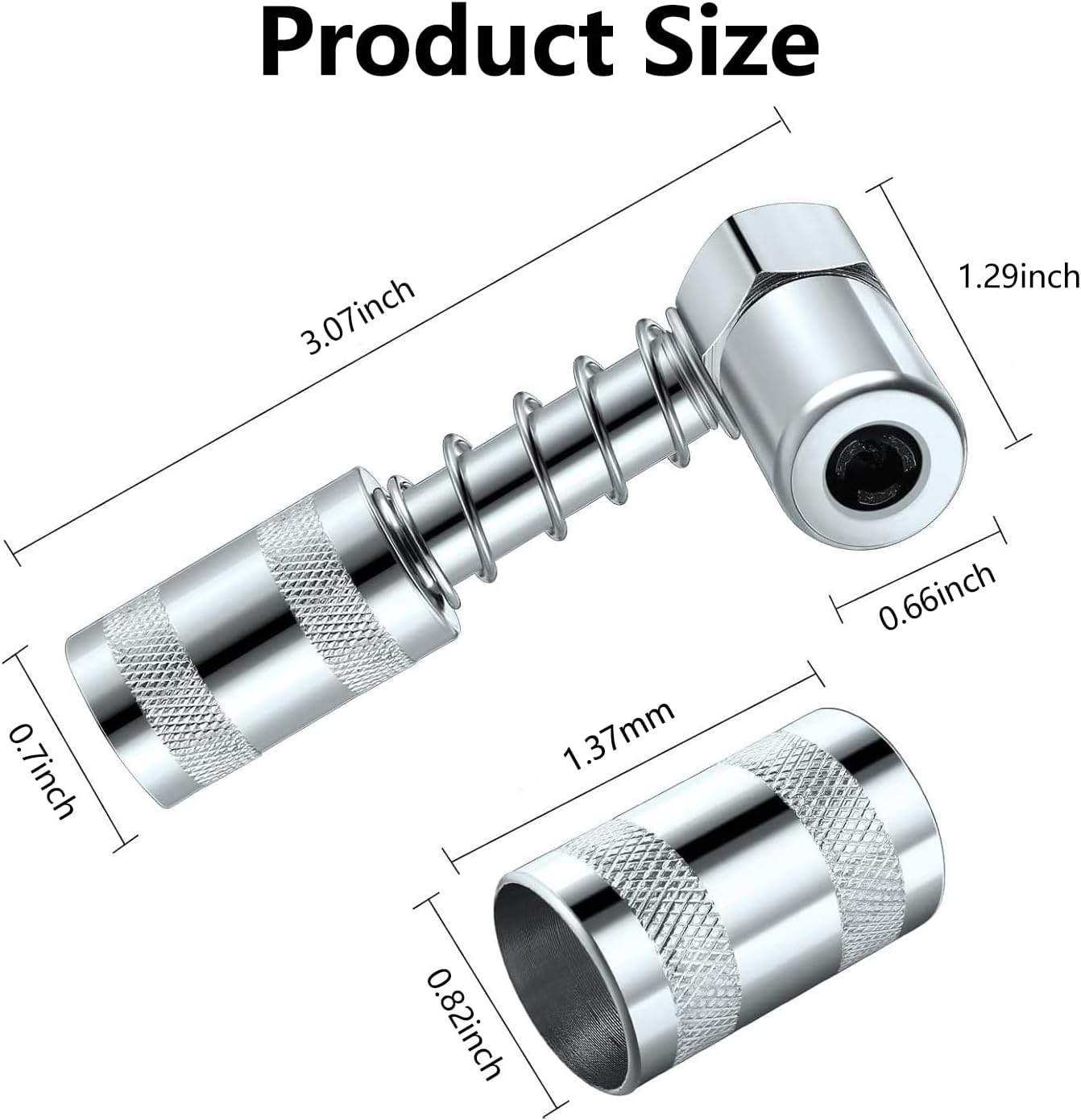 Grease Nozzle Grease, 90 Degree Grease Gun Coupler with Sleeve, Durable 3 Jaw Angle Grease Gun Accessory for Auto, Farm, and Truck image number 4