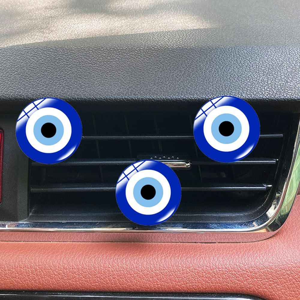 Wangjue 6Pcs Evil Eye Air Vent Clips Car Air Fresheners Blue Turkish Interior Spiritual Accessories Decorations for Girls Women Men image number 6