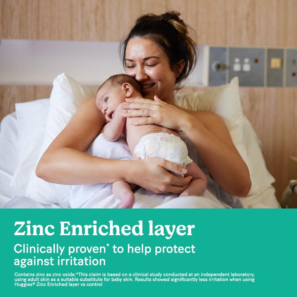 Huggies Newborn Nappies Size 1 (Up to 5Kg) 108 Count