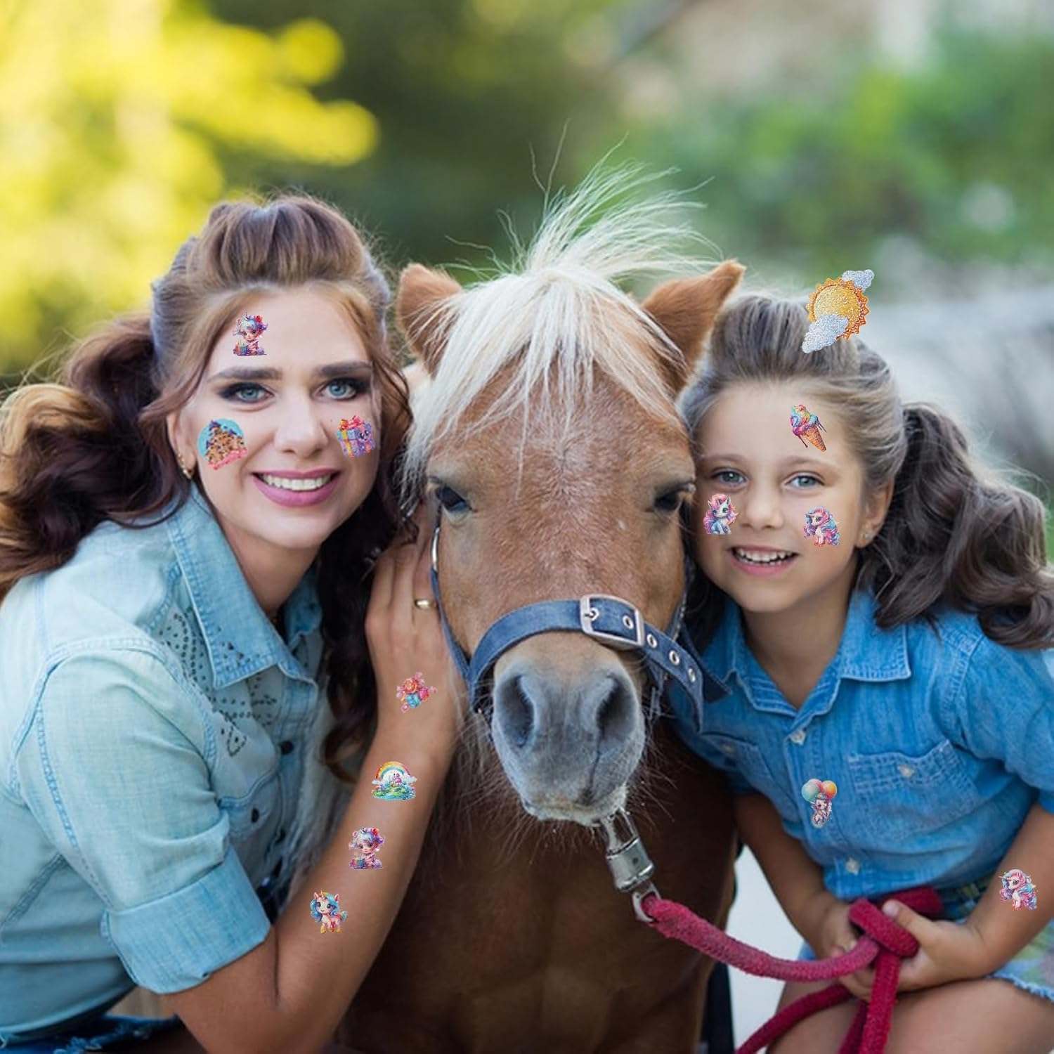 BUYUP Temporary Tattoo Kids,145Pcs Glitter Styles Unicorn Temporary Tattoos - Perfect for Unicorn Birthday Party Decorations, Favors, Supplies, Gifts Goodie Bag Fillers, 12 Sheets image number 2