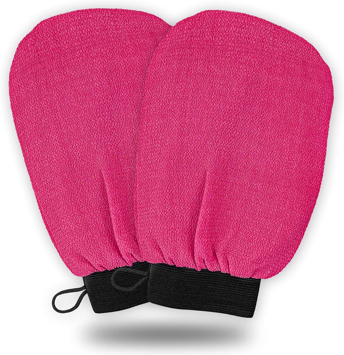 Yiclick Korean Exfoliating Gloves 2 Pcs, SPA Exfoliator Scrub for Bath Shower Exfoliation Mitt, Body Scrubber Exfoliator, Dead Skin Remover Mitt for Women Men, Brush Sponge Loofah (Red) image number 4