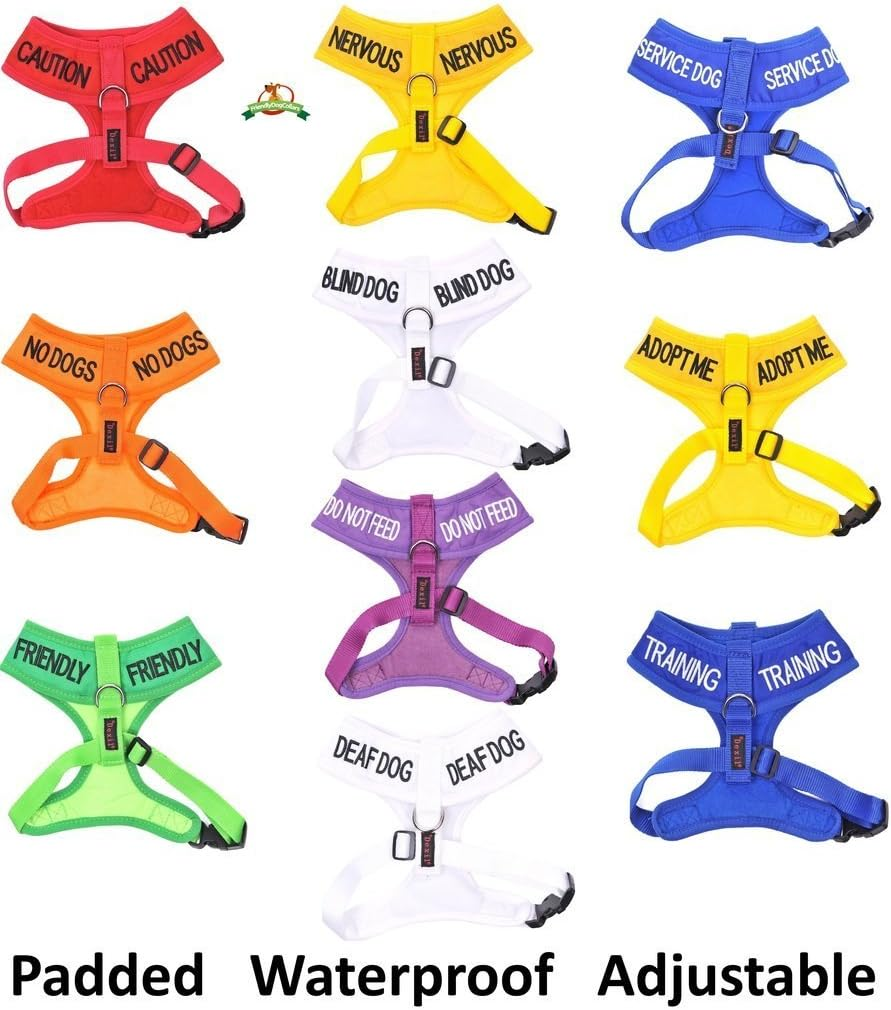 "Nervous" Yellow Color Coded Small Vest Dog Harness (Maybe Unpredictable) Prevents Accidents by Warning Others of Your Dog in Advance! image number 1