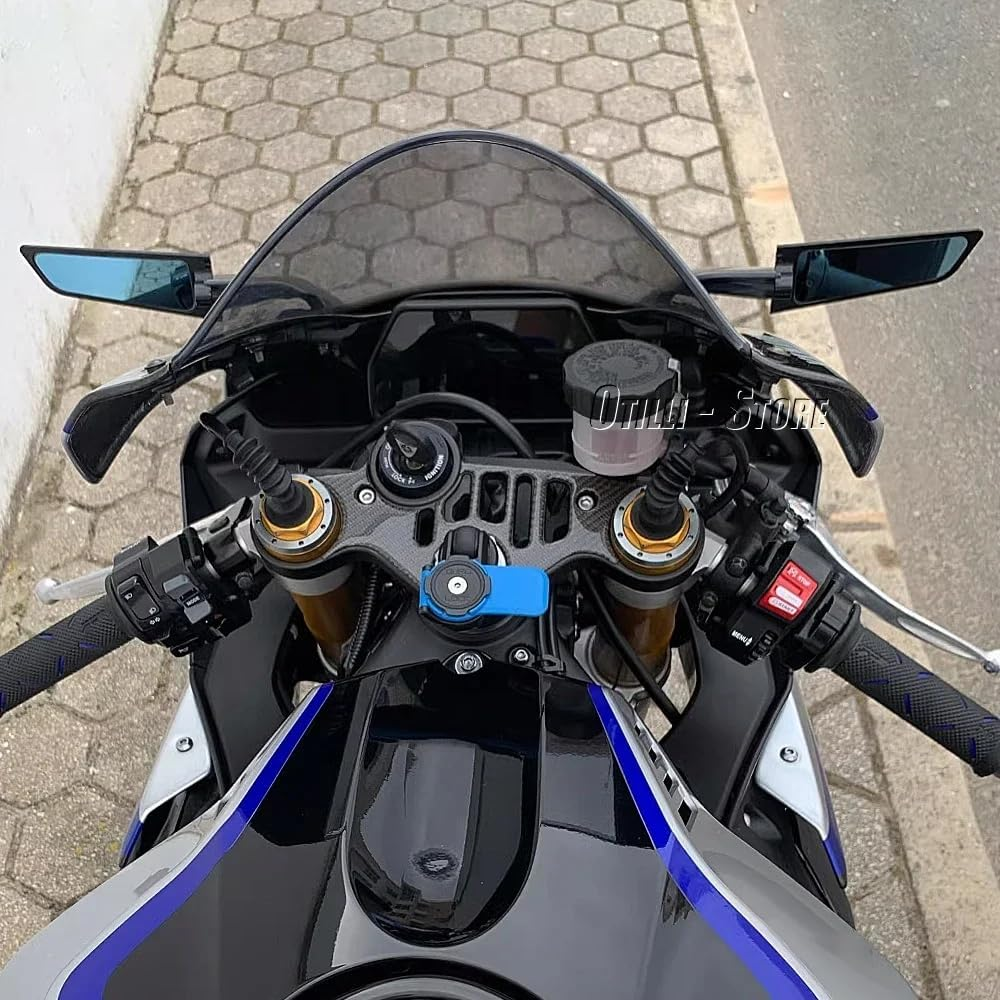 Compatible with Yamaha YZF R7 2021-2023 2024 2025/YZF R6 2017-2020 Motorcycle Accessories Black Rearview Mirrors 360&deg; Rotatable Wind Wing Side Mirrors image number 6