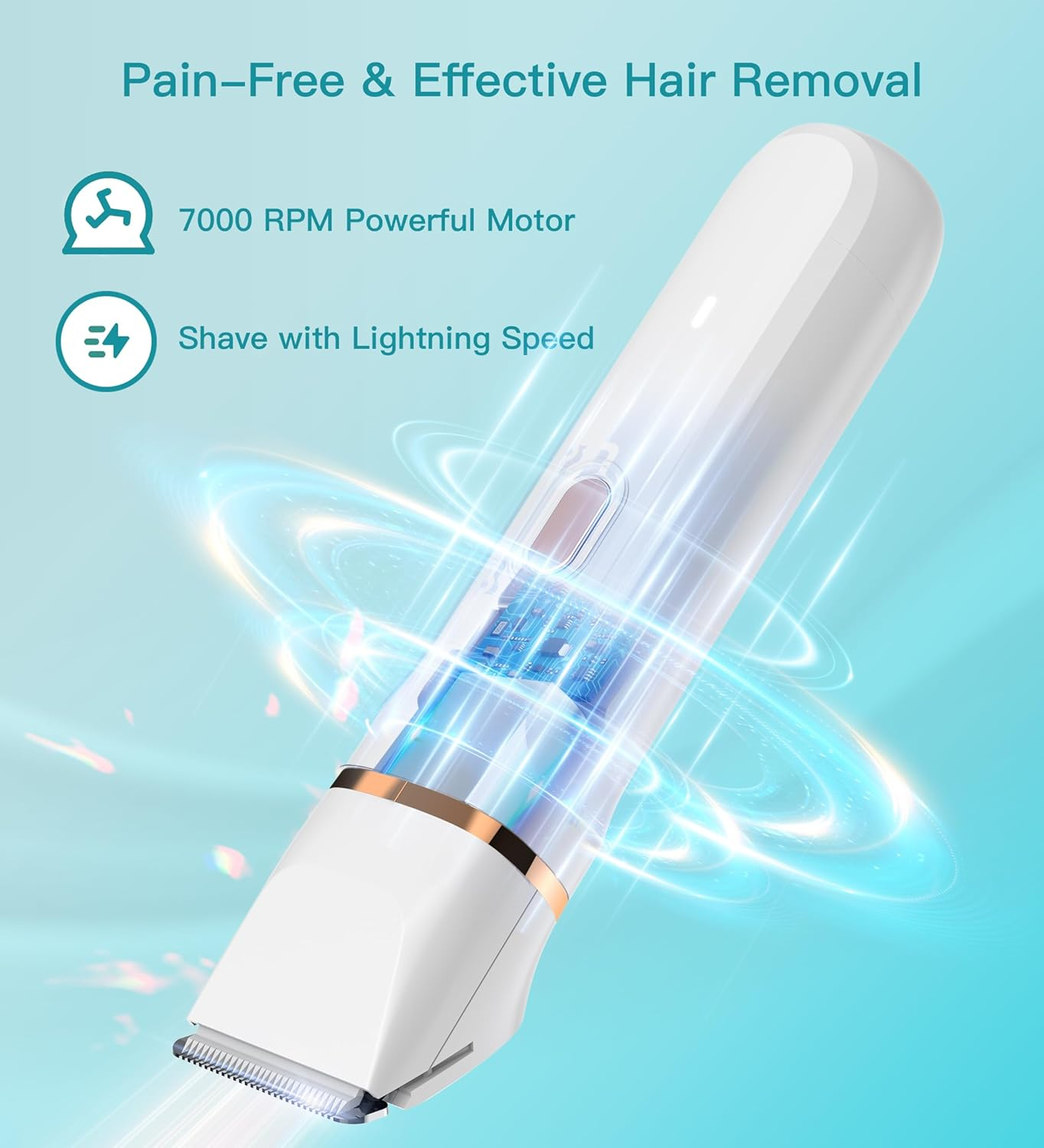 HEBECA Bikini Trimmer for Women, 3In1 Electric Razor for Women with Facial Trimmers & Intimate Shaver for Sensitive Skin, Waterproof Wet & Dry Use Rechargeable Pubic Hair Trimmer Removal image number 4