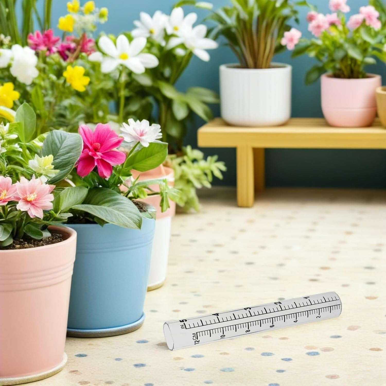 4Pcs Glass Rain Gauge Replacement Tubes Rain Water Gauge Cylinders for Outdoor Garden and Lawn image number 1