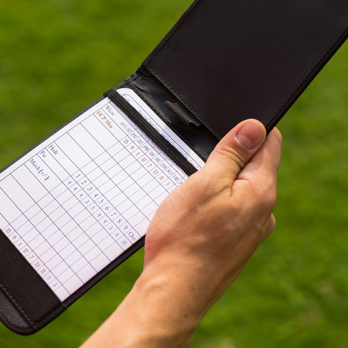 Callaway Unisex-Adult Callaway Golf Leather Scorecard Holder C40104, Black, One Size