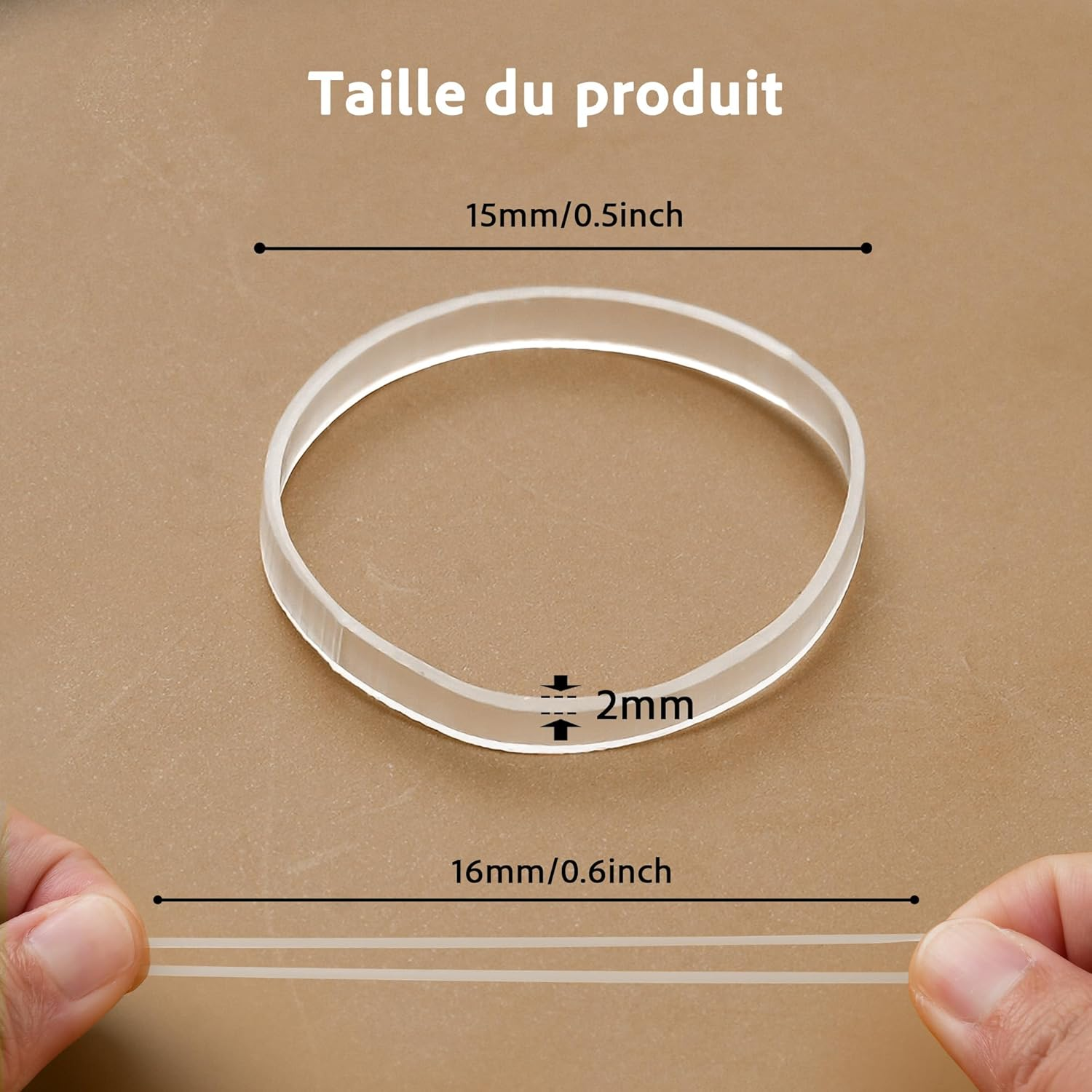 Pack of 1000 Transparent Hair Bobbles Small Mini Rubber Hair Bobbles Elastic Mini Rubber Bands Thin Rubber Rings for Braids, Updos and Hair Accessories image number 2