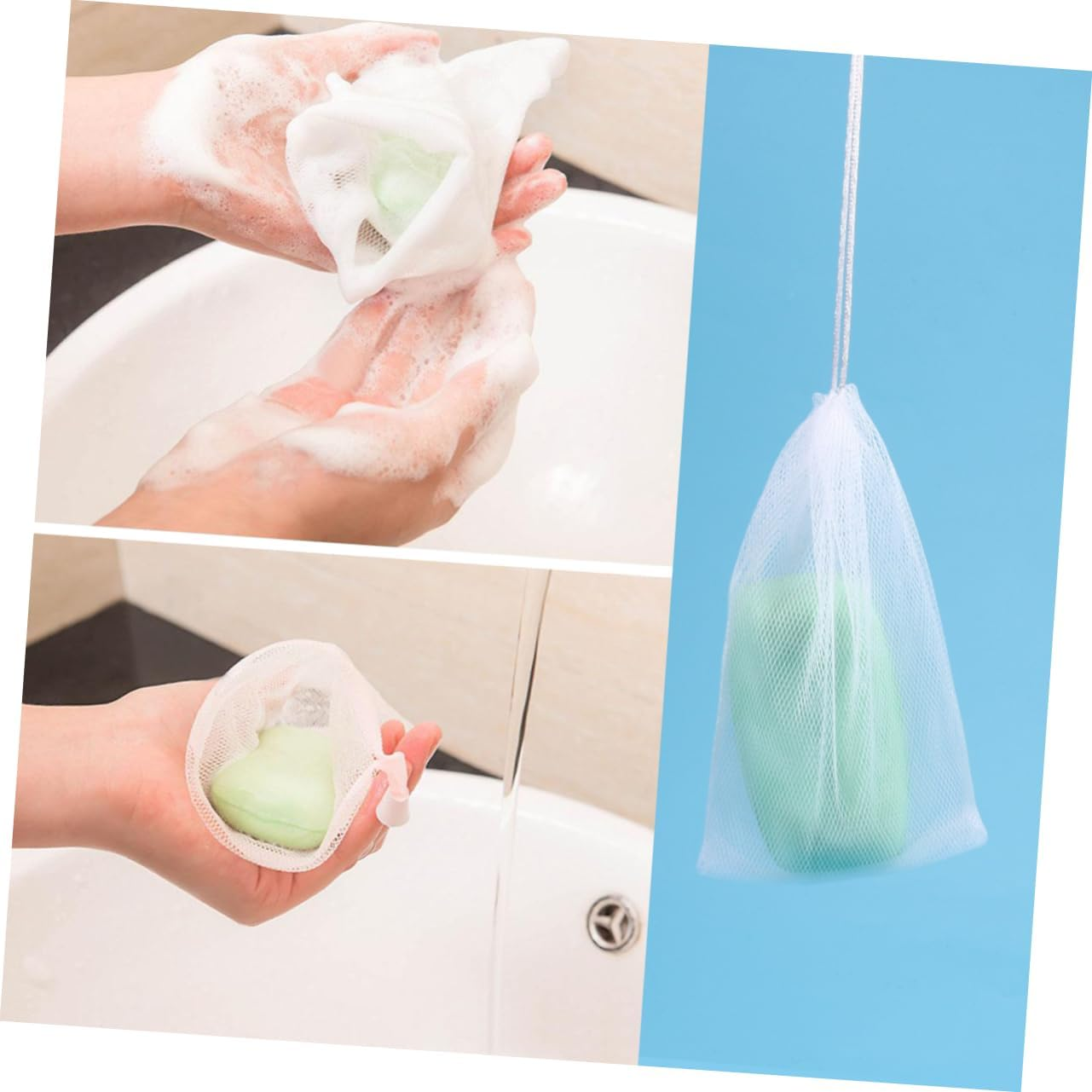 Frcolor 10 PCS Exfoliating Mesh Soap Saver Pouch Bag Sack Sponge