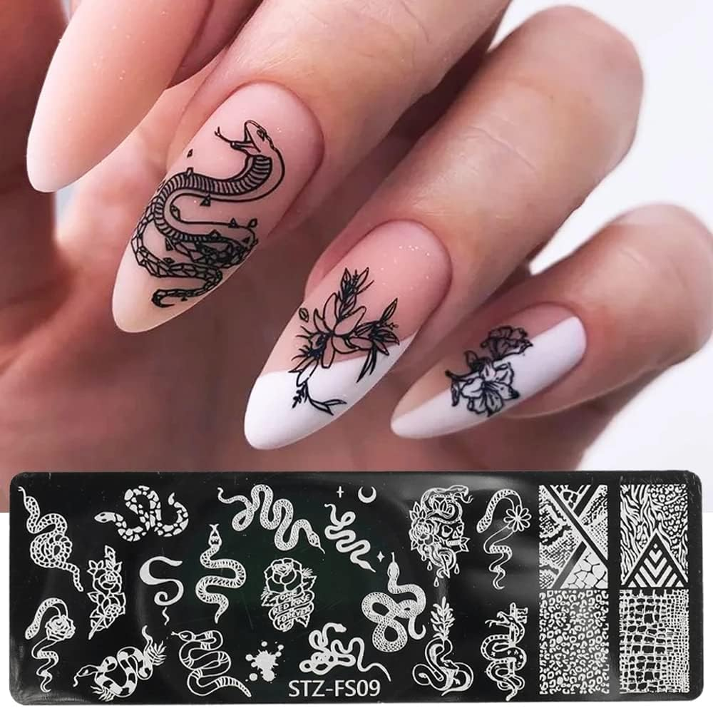 Nail Stamp Set, 5 Pieces Nail Stamp Plate Flowers, Nail Stamping Stencils Set, Nail Stamping Plates, Nail Stamping Stencil Set image number 4