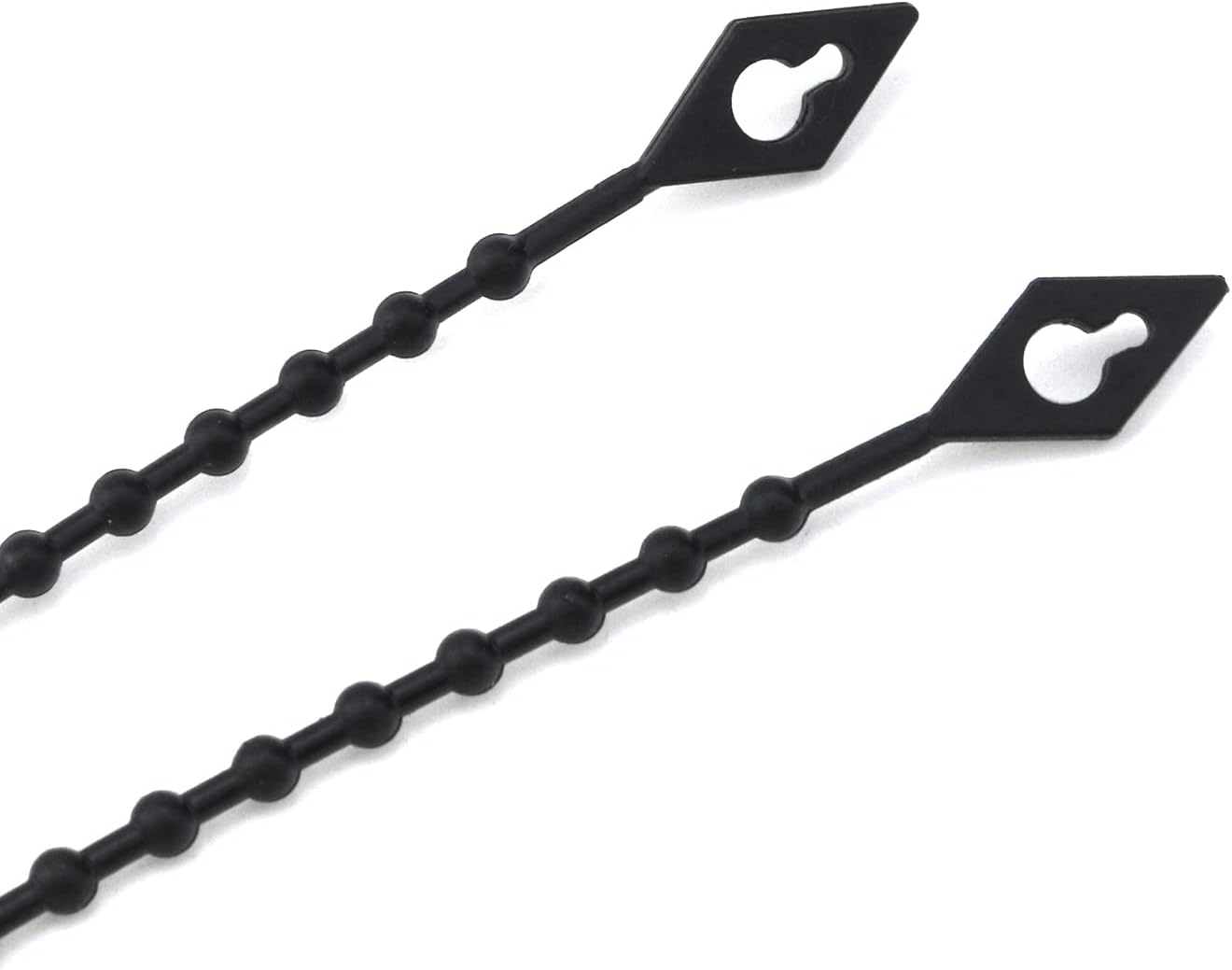 KUMGROT 100Pcs Beaded Cable Tie Wrap Cable Zip Ties Heavy Duty Nylon Cable Wire Ties Durable Strong Cable Ties for Garage Home Office Shop 150Mm/5.91In Black