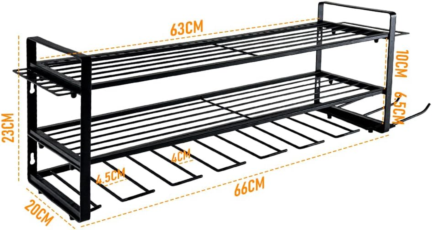 ALPEN OUTDOOR Power Tool Organizer Wall Mount 7 Drill Holder 3 Layer Heavy Duty Metal for Drill Plier Hammer Rack Suitable for Workshop Garage image number 5