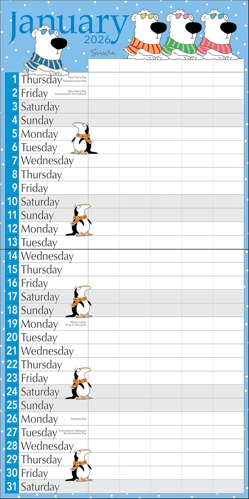 Sandra Boynton'S 17-Month 2025-2026 My Family Wall Calendar image number 1