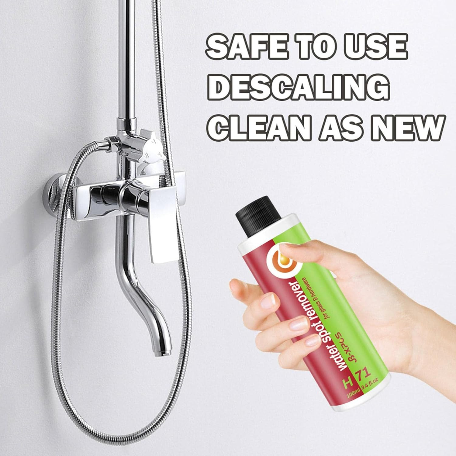 Water Spot Remover for | 100Ml High Gloss Hard Water Spot Remover,Shower Glass Cleaner Hard Water Remover For, Glass, Paint, Mirrors, Chrome Surfaces Wynott image number 6