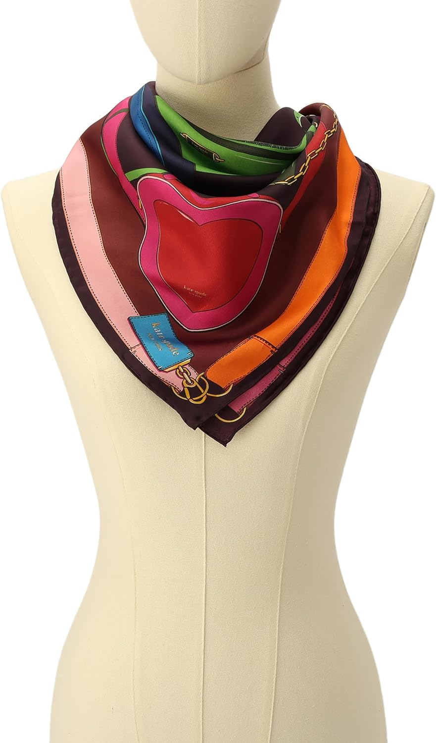 Kate Spade Bag Print Silk Square, Multi, One Size image number 5