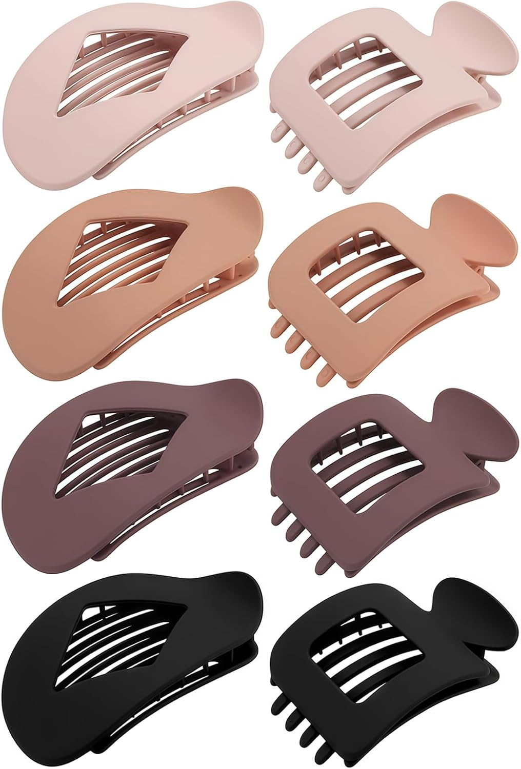 8-Piece Hair Clips Set, Large Duck Beak Hair Clip and Hair Clip, Flat for Women, Girls, Stylists for Driving, Yoga, Work (Neutral Colours)