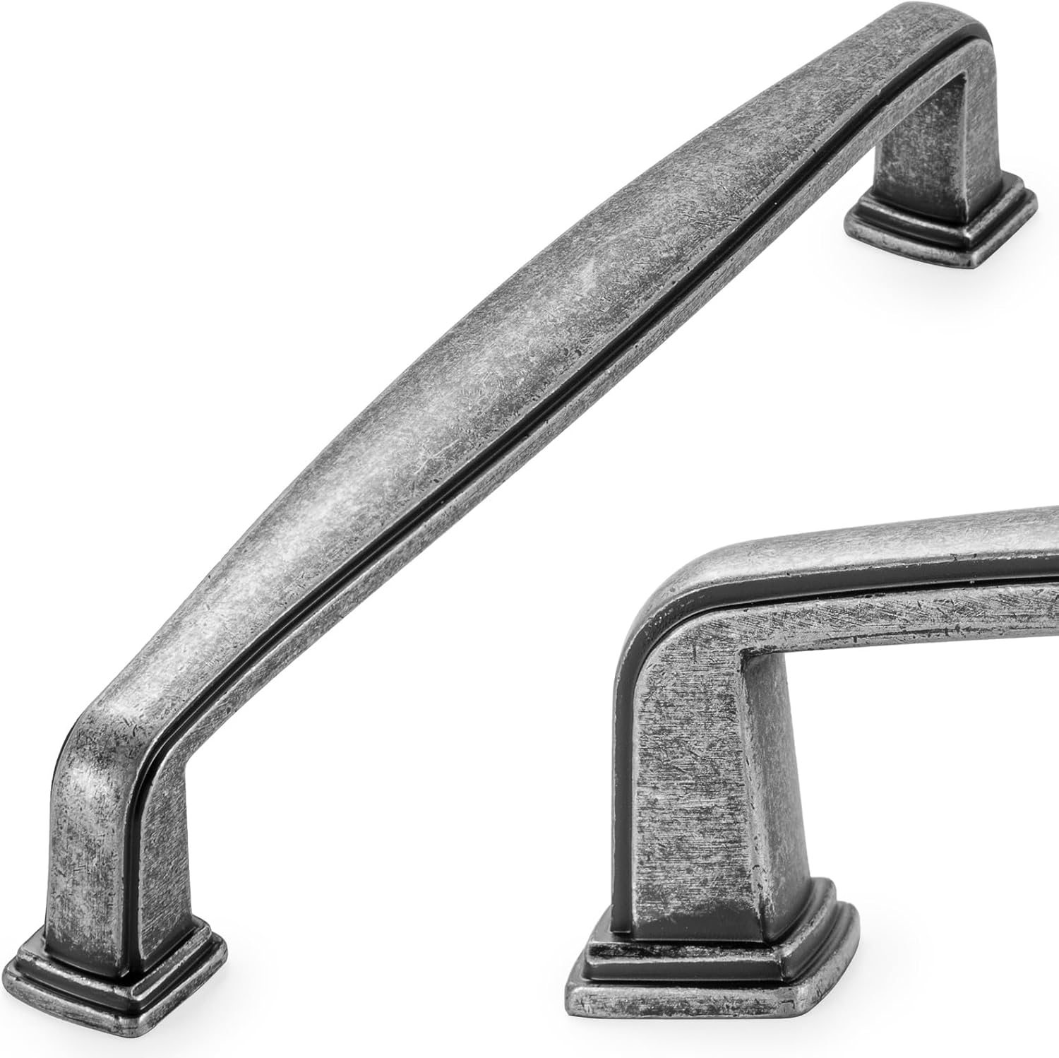 KOOFIZO Stepped Square Cabinet Knob - Antique Brass Pull Handle (31Mm / 1.2 Inch), 10-Pack for Kitchen Cupboard Door, Bedroom Dresser Drawer, Bathroom Wardrobe Hardware