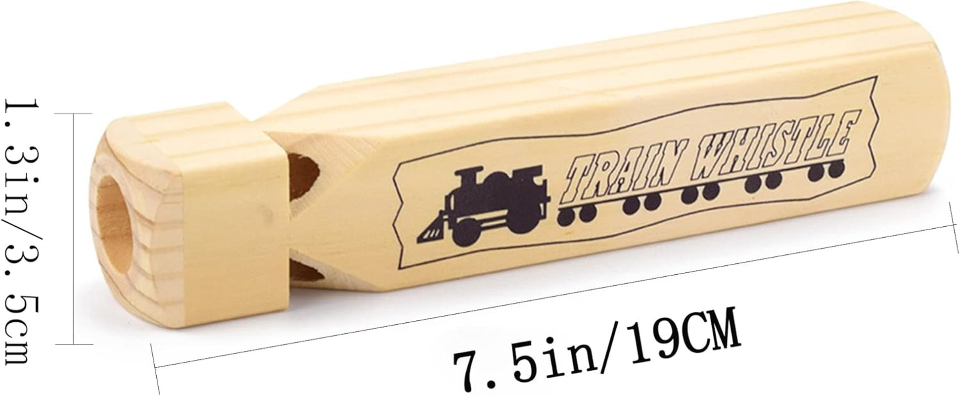 MYUBWTF Solid Wood Train Whistle 4 Tones, Noisemaker Toys and Conductor Whistle for Birthday Party Carnival Prize Game Cheering Prop or Educational image number 2