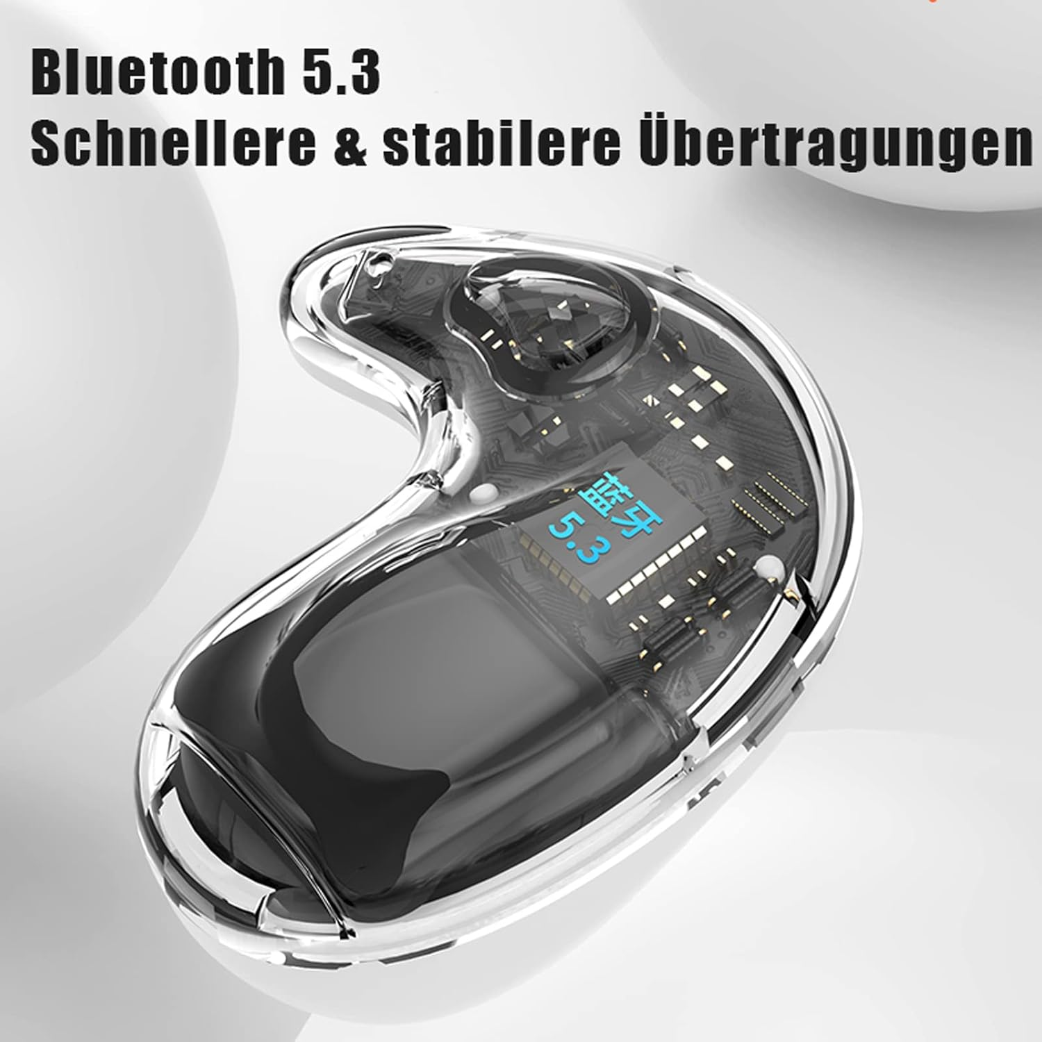 Xmenha Mini Invisible Bluetooth In-Ear Wireless Headphones for Sleeping, Noise Cancelling, Black image number 3