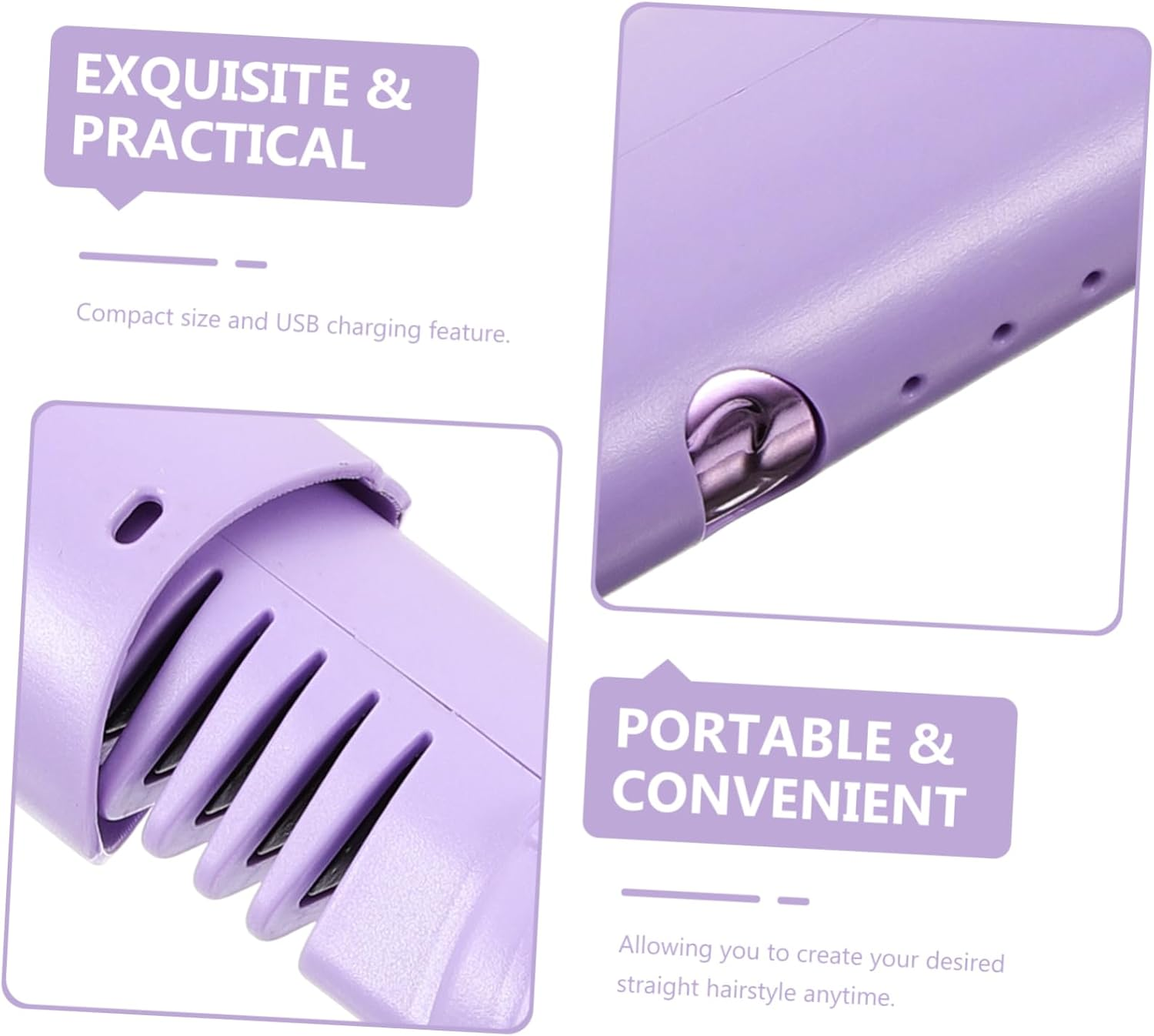 OATIPHO Cordless Hair Straightening Comb Rechargeable Mini Straightener Brush for Women Travel image number 3