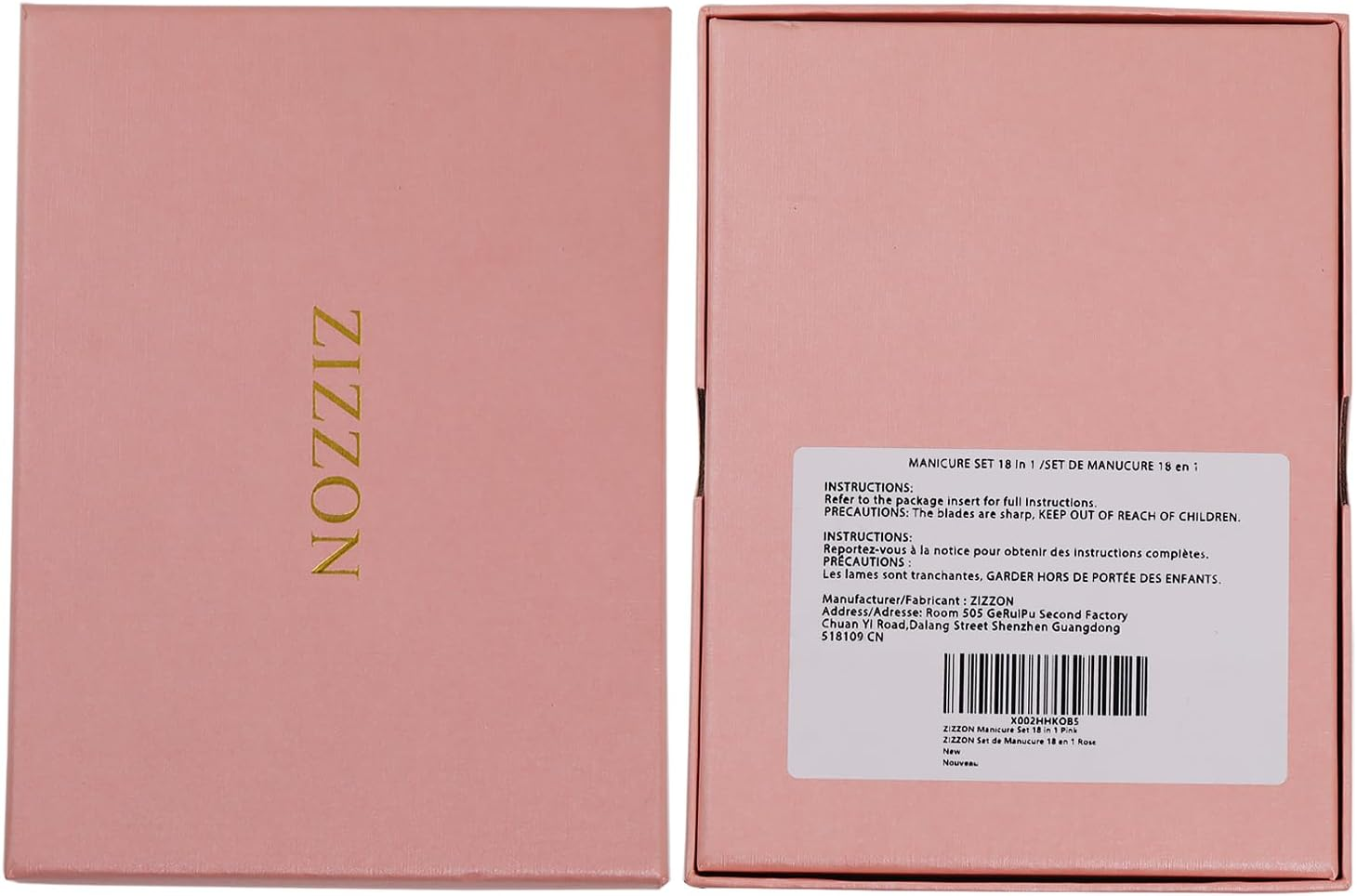 ZIZZON Manicure Set 18 in 1 Professional Pedicure Set Nail Scissors Grooming Kit with Leather Travel Case Pink image number 6