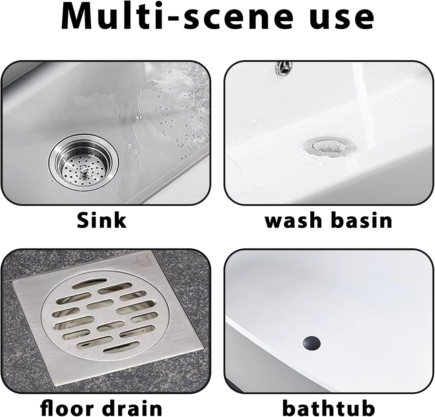 2 Pcs Drain Cover, Efficient Shower Drain Hair Catcher, Anti-Clog Shower Drain Cover, Suitable for Bathroom, Kitchen, Bathtub, Sink Floor Drains image number 1