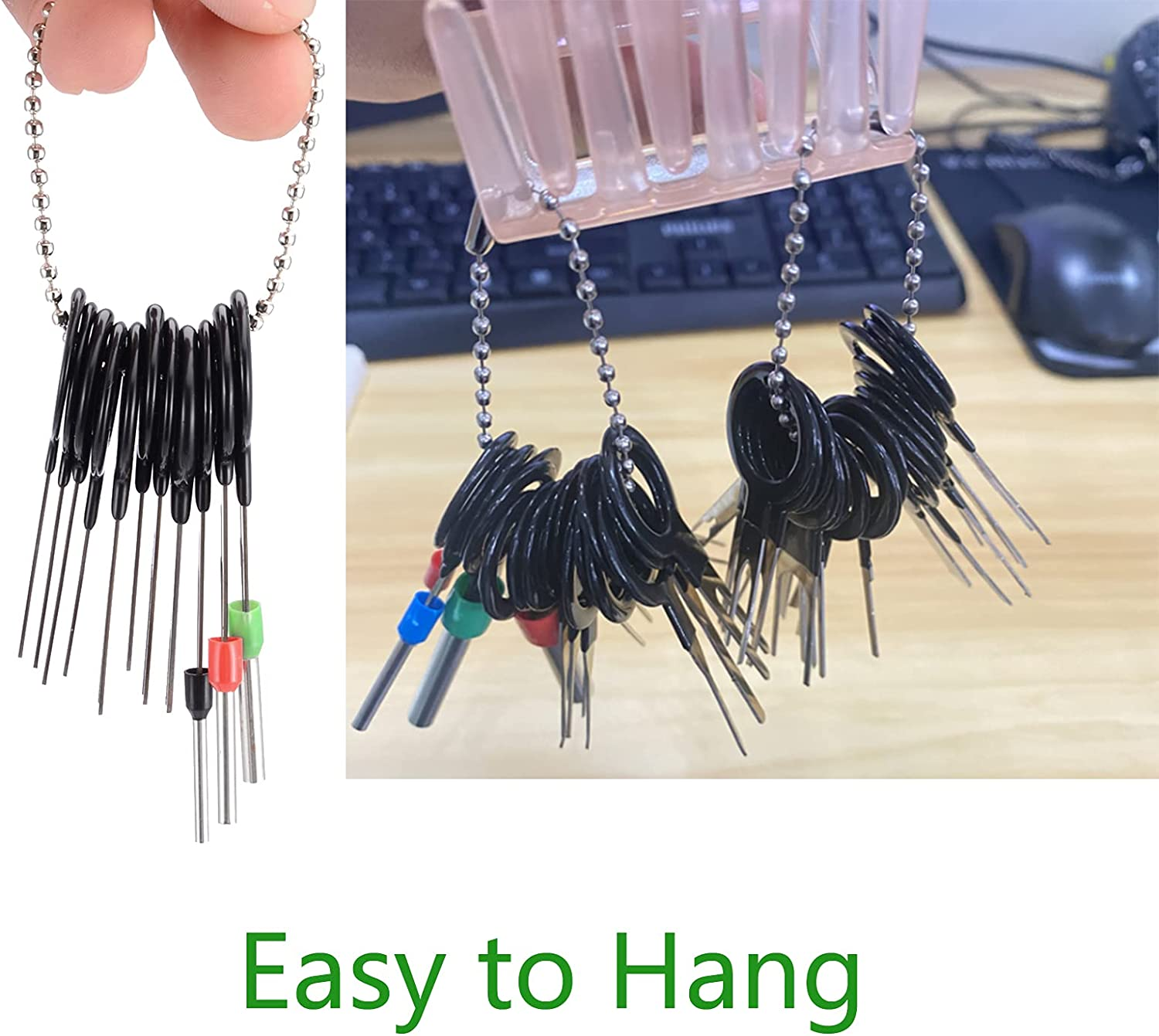 Terminal Removal Tool Kit Worthplanet 38Pcs Terminal Ejector Kit Wiring Crimp Connector Auto Terminals Removal Key Tool Pin Extractor Puller Repair Remover Key Tools for Auto Wire Connector W120049 image number 4