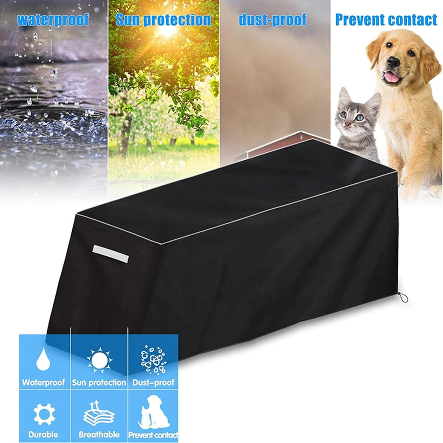 Sit-Up Board , Weight Bench Outdoor Waterproof , Weight Bench Covers for Outside, Exercise Equipment Covers for Fitness Bench Seat, Outdoor Dust Shield Sit-Up Board Protector image number 6