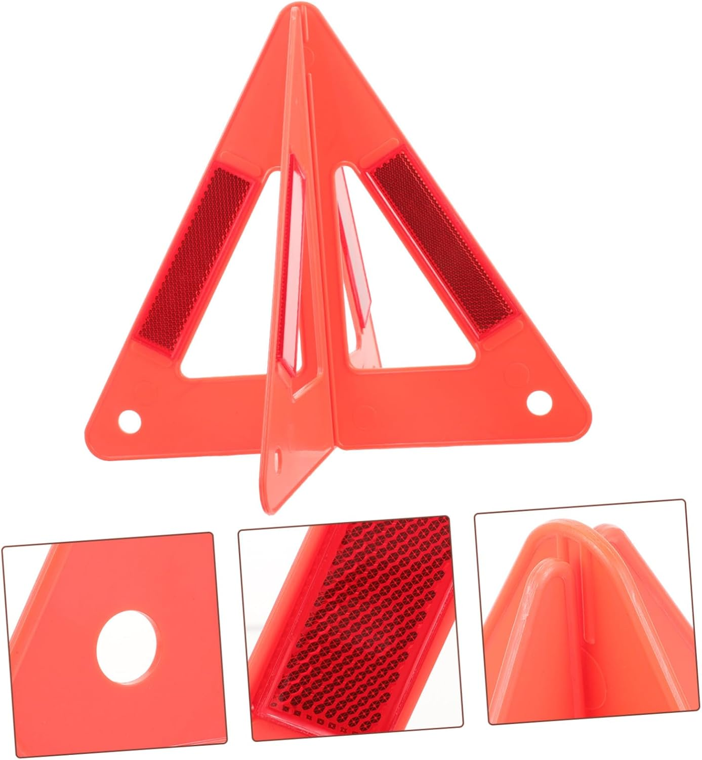 Car Safety Reflective Triangle Warning Sign High Visibility Emergency Roadside Safety Triangle for Vehicle Breakdowns Road Construction and Trailer Use Reflective Material For image number 4