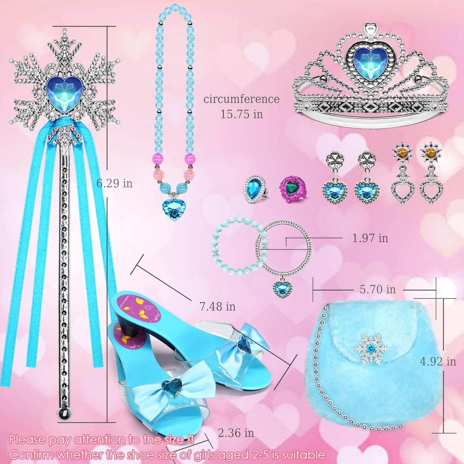 Princess Dress up Toys for Girl - 4 Pairs of Princess Dress up Shoes and 2 Sets of Play Jewelry Boutique for Little Girls,3-6 Year Old Girl Gifts, Toys for 3-6 Year Old Girls image number 5