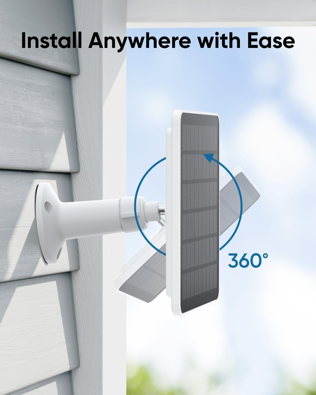 Eufy Solar Panel Compatible with Eufycam, Continuous Power Supply, 2.6W Solar Panel, IP65 - T8705