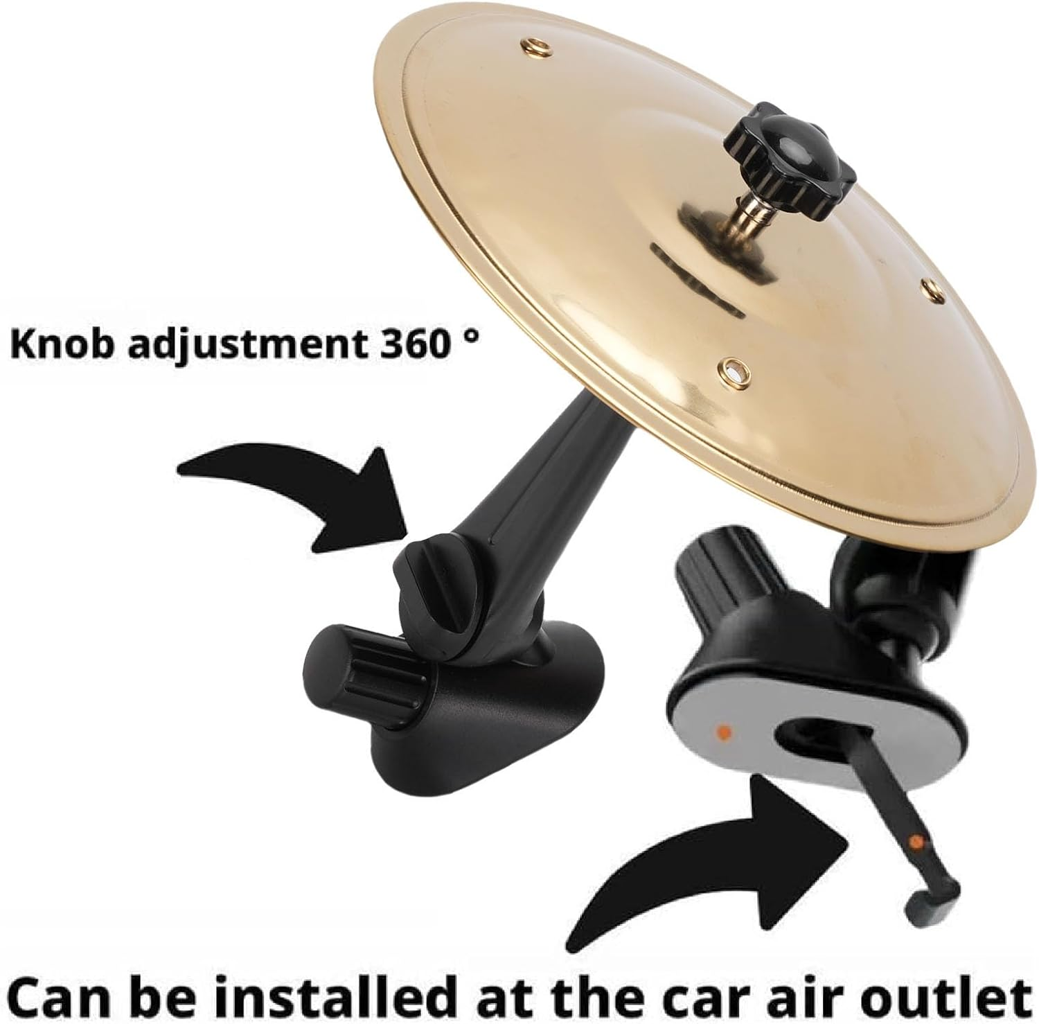 Diyeeni Car Crash Cymbal, Car Air Vent Crash Cymbal, Make Your Driving More Fun, Clip-On Mini Cymbals for All Types of Vehicles (Gold) image number 4