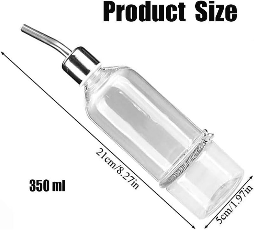 Guinea Pig Water Bottle,Plastic Rabbit Water Dispenser Hanging Small Animals Cage Water Drinking Bottles for Rabbits Chinchillas Ferret Guinea Pigs,350Ml image number 2