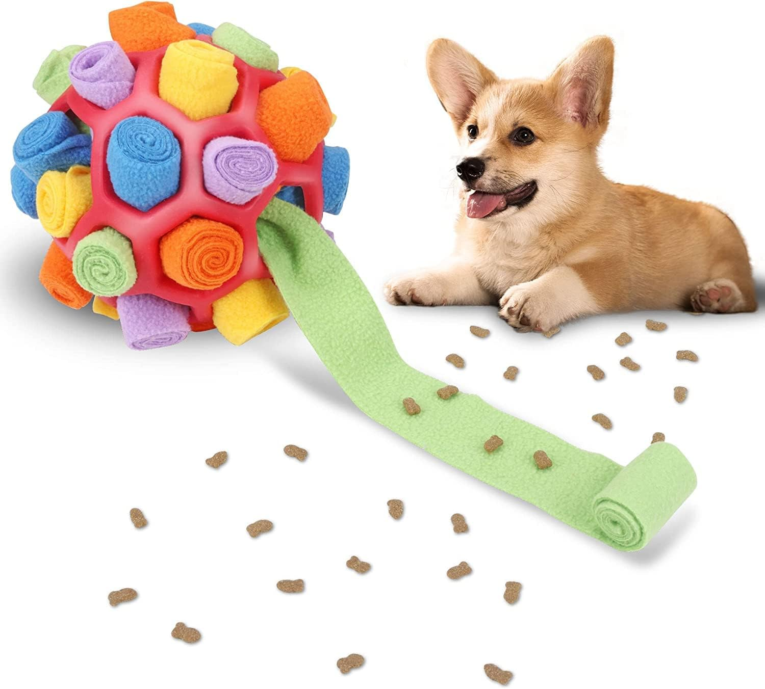 Dog Snuffle Ball Toy,Dog Interactive Puzzle Toys Dog Toys for Slow Feeder Training Dog Chew Toys for Encourage Natural Foraging Skills (A)