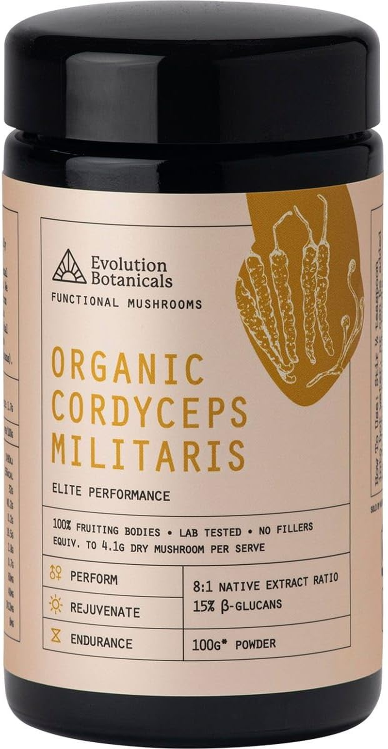 EVOLUTION BOTANICALS Organic Cordyceps Militaris Elite Performance 100G