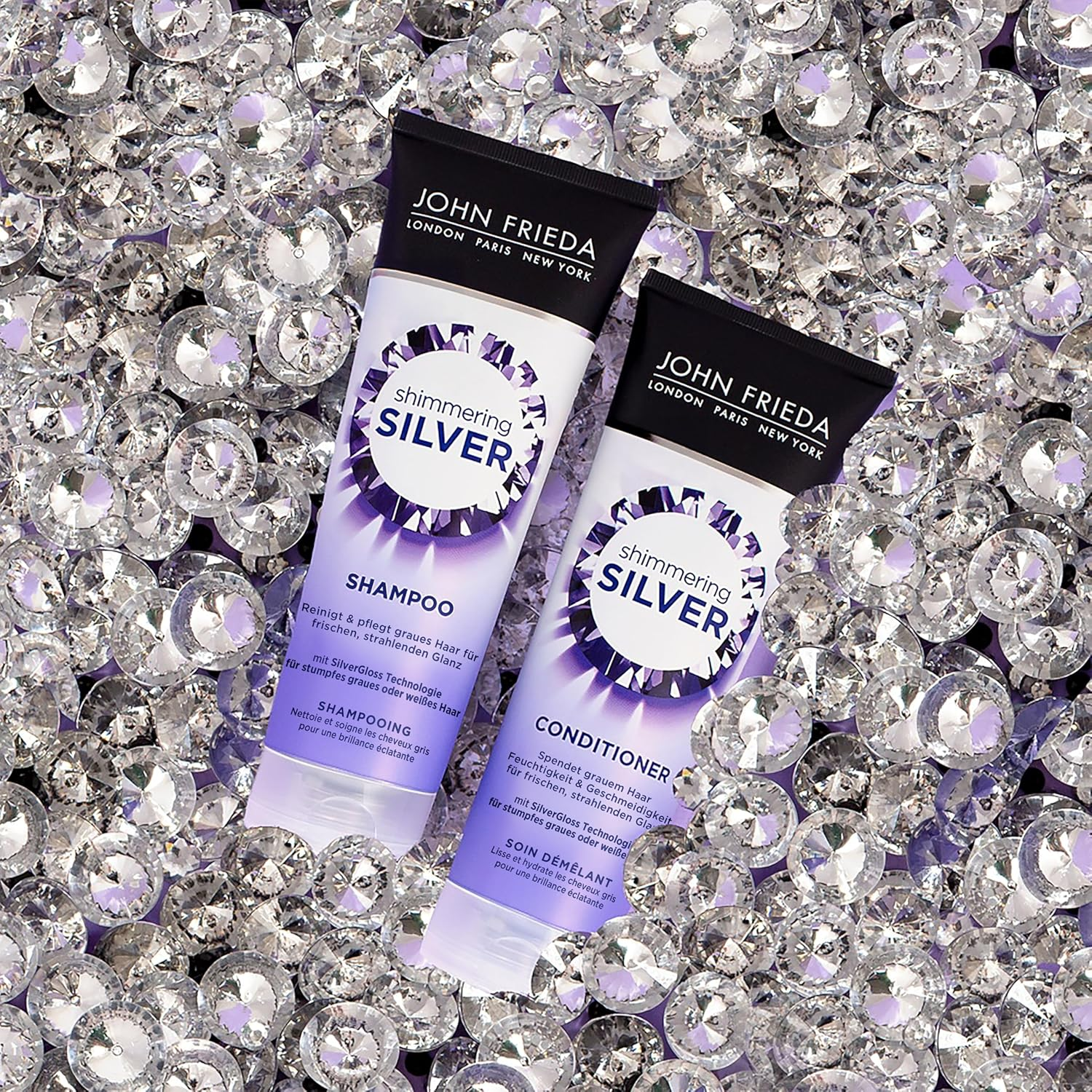 John Frieda Shimmering Silver Conditioner &ndash; Conditioner &ndash; Volume: 250 Ml &ndash; Moisturises Grey Hair image number 3